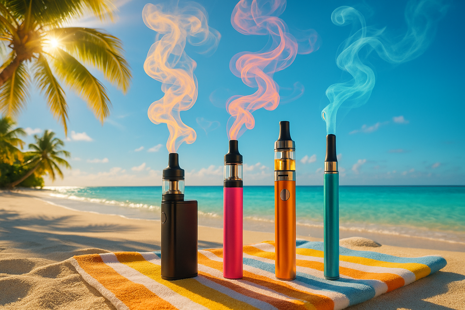 plage, vapotage, lumineux